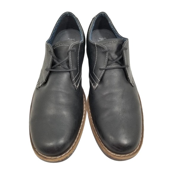 $180 Original Penguin Willie OP Mens Leather Oxford Shoes - BLACK Size 10.5